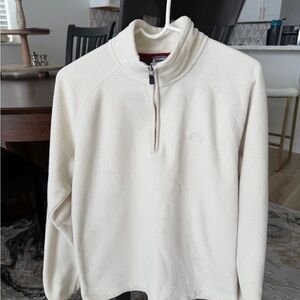 North Face Cream Quarter-Zip Fleece Pullover